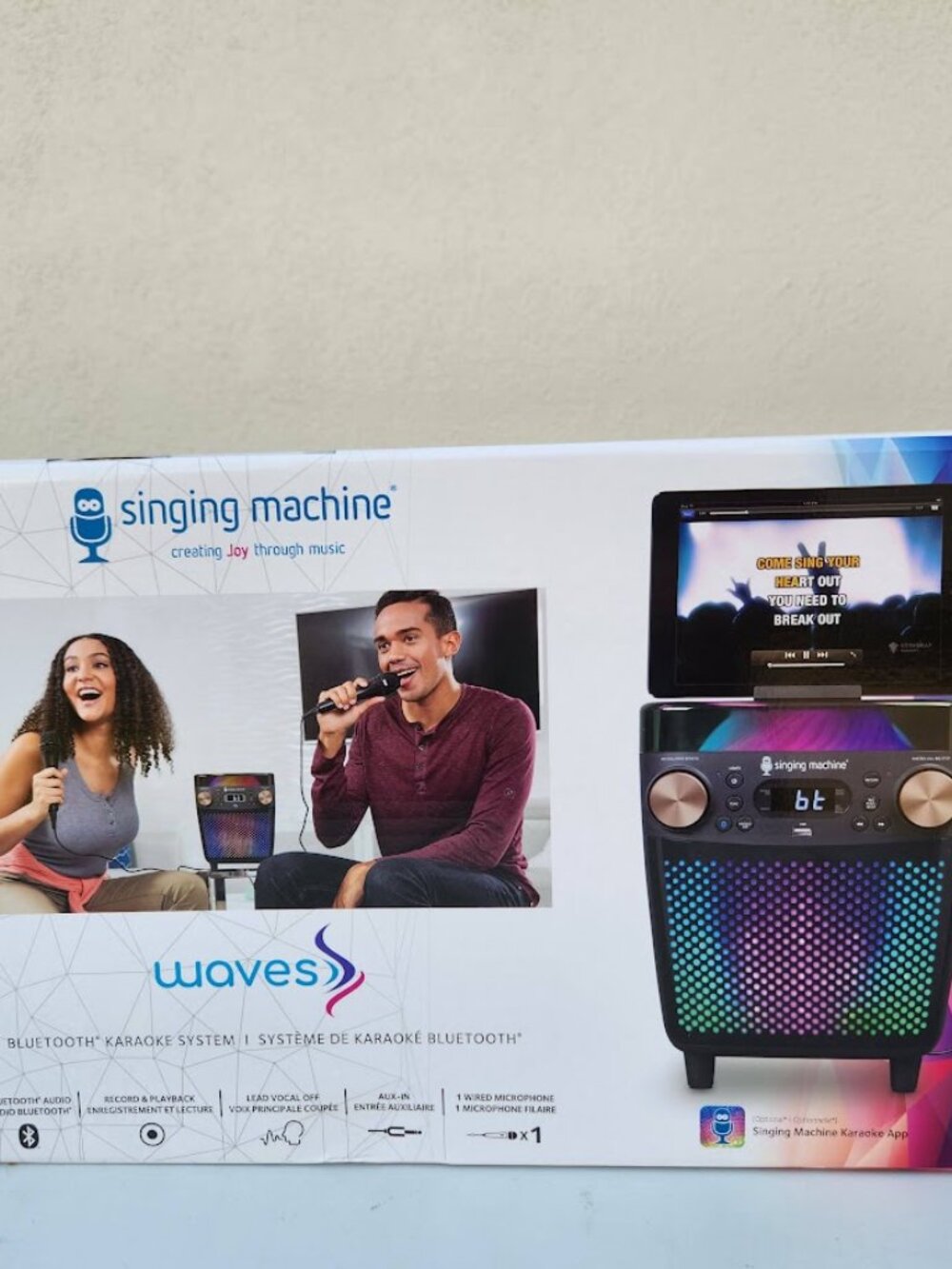 New Karaoke Singing Machine Portable Bluetooth Speaker Microphone Light Show Par - Picture 8 of 16